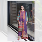 Humdum Kashaf Digital Print Wool Shirt and Dupatta with Plain Trouser