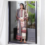 Humdum Kashaf Digital Print Wool Shirt and Dupatta with Plain Trouser