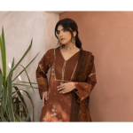 Humdum ELAK Embroidered Khaddar Shirt with Jacquard Shawl and Plain Trouser