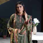 Humdum Kashaf Digital Print Wool Shirt and Dupatta with Plain Trouser