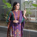 Humdum Kashaf Digital Print Wool Shirt and Dupatta with Plain Trouser