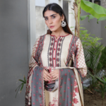 Humdum Kashaf Digital Print Wool Shirt and Dupatta with Plain Trouser